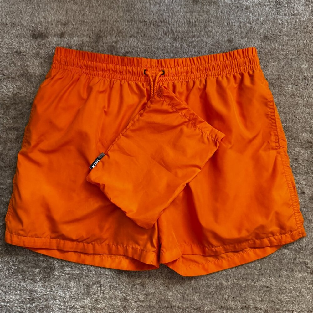 KiWi Saint-Tropez Swim Trunks EU 46 US L Orange with Carry Pouch
